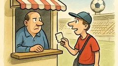 Witz: Toni verlangt halbe Eintrittskarte im Stadion