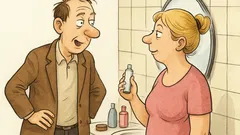 Witz: Ehemann zur Ehefrau: Kosmetik-Wunder?