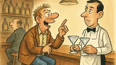 Witz: Brösel bestellt: „Two Martinis, please…“