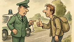 Witz: Ein Polizist stoppt einen Anhalter…