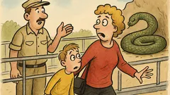 Witz: Der Wärter erklärt die Riesenschlange