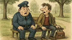 Witz: Polizist jagt Handtaschenräuber durch den Park