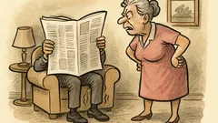 Witz: Versteck dich nicht hinter der Zeitung…