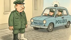 Witz: Ein Polizist trägt zwei verschiedene Stiefel