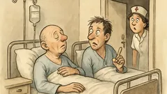 Witz: „Überstanden!“ sagt der Operierte im Zimmer