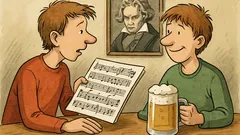 Witz: Zwei Musikstudenten schreiben rückwärts ab