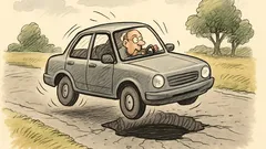 Witz: Fährt ein Auto übers Schlagloch…