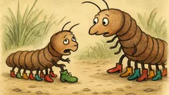 Witz: Der Schuh drückt, seufzt der Tausendfüßler