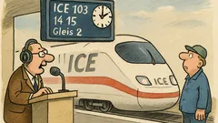 Witz: Ansage am Bahnhof: „ICE 103…“