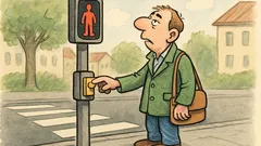 Witz: Ein Mann drückt den Ampelknopf…