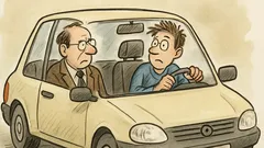 Witz: Der Fahrlehrer sagt: „Versuchen Sie’s allein.“