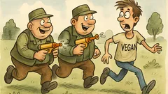 Witz: Füllt Wasserpistolen mit Wurstwasser…