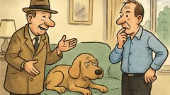 Witz: Der Händler preist seinen Wachhund an