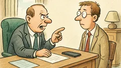 Witz: Chef zum Angestellten: Glauben Sie ans Weiterleben?