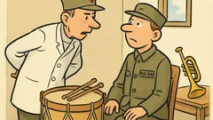 Witz: Stabsarzt: «Können Sie schon trommeln?»