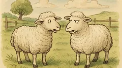 Witz: Zwei Schafe auf der Weide…