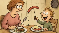 Witz: Schlechte Erziehung beim Essen