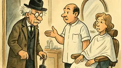 Witz: Ein Professor betritt den Friseursalon