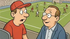 Witz: Ein Fussballfan sitzt an der EM