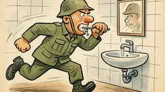 Witz: Womit putzt sich ein Soldat die Zähne?