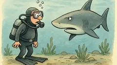 Witz: Was sagt der Taucher? „Hai.“