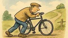 Witz: Kommt ein Fahrradschieber bergauf…