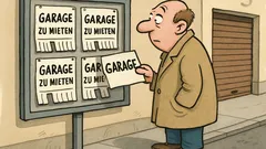 Witz: „Garage gesucht.“ Sehr unglaubwürdig.