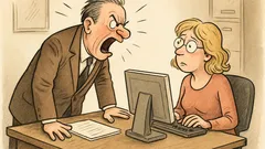 Witz: Der Direktor schreit seine Sekretärin