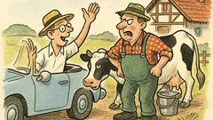 Witz: Ein Amerikaner fährt durch Bayern