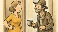 Witz: Ein Bettler klingelt an der Tür…