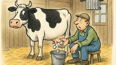 Witz: Kommt die Milch in Würfeln raus...