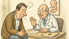 Witz: Herr Kleinholz seufzt beim Frauenarzt