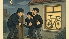 Witz: Zwei Einbrecher im Haus eines Radrennfahrers
