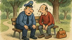 Witz: Ein Polizist jagt einen Dieb im Park