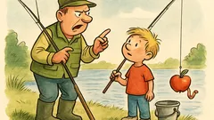 Witz: Ein Apfel an der Angel?