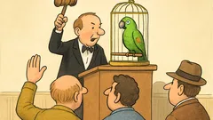 Witz: Bei der Auktion bietet der Papagei