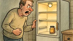 Witz: Verdammt! Im Kühlschrank nur Senf!