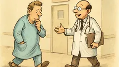 Witz: Patient grübelt im Krankenhaus: „Krabben?“