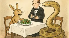 Witz: Ein Häschen trifft Riesenschlange im Restaurant