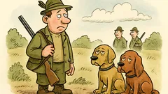 Witz: Ein Anfängerjäger geht mit zwei Hunden…
