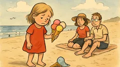 Witz: Ein Mädchen mit drei Eistüten…