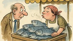 Witz: Fragt Herr Mehlkorn die Marktfrau: