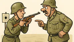 Witz: Wuttig macht beim Schießen ein Auge zu