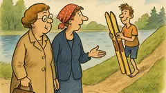 Witz: Frau Huber, wo macht Ihr Sohn Ferien?