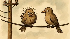 Witz: „Brr…“, schüttelt sich ein Vogel