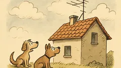 Witz: Zwei Hunde sehen zum ersten Mal