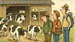 Witz: Die Herde trottet in den Stall…